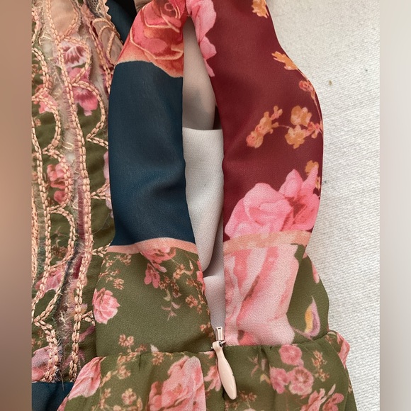 Sachin + Babi Patchwork Multicolor Floral Print Mini Dress Size Medium - Picture 9 of 15